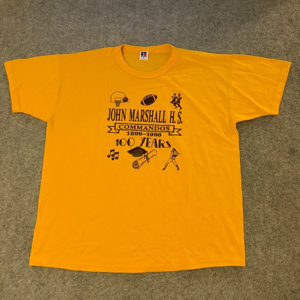 Vintage 90s Russel Athletic High School‎ Commandos Sports T Shirt Adult XL